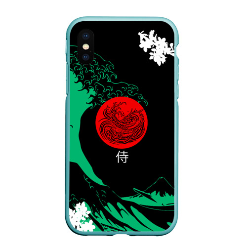 Чехол для iPhone XS Max матовый Japanese style, цвет мятный