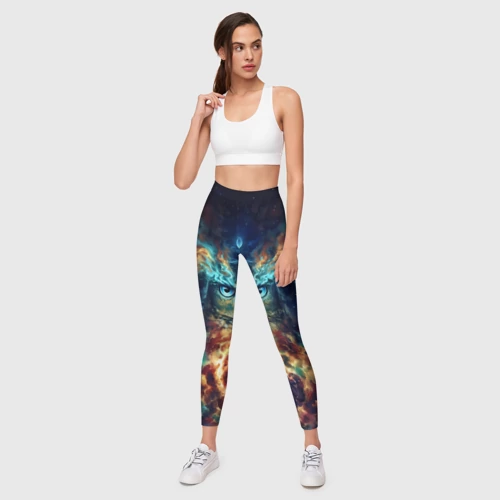 Леггинсы 3D с принтом Сова Космос - картинка 5 Леггинсы 3D Сова Космос - фото 5