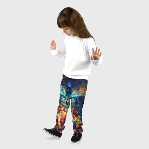 Детские брюки 3D Сова Космос, цвет 3D печать - фото 3