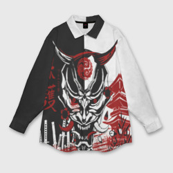 Женская рубашка oversize 3D Самурай Samurai