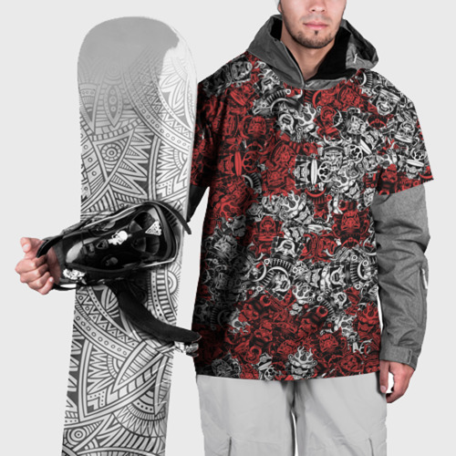 Накидка на куртку 3D Красные и Белые самураи, цвет 3D печать