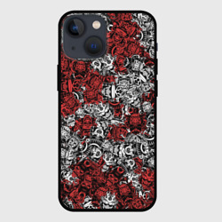 Чехол для iPhone 13 mini Красные и Белые самураи