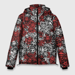 Мужская зимняя куртка 3D Красные и Белые самураи