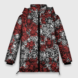 Женская зимняя куртка Oversize Красные и Белые самураи