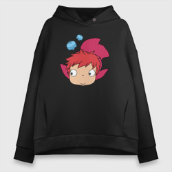 Женское худи Oversize хлопок Рыбка Поньо на утесе