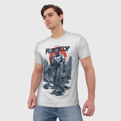 Мужская футболка 3D Робот полицейский - фото 2