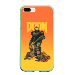 Чехол для iPhone 7Plus/8 Plus матовый Doom orange art