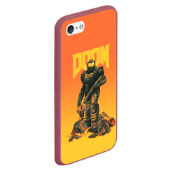 Чехол для iPhone 5/5S матовый Doom orange art - фото 2