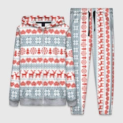 Женский костюм 3D Новогодний пиксельный узор