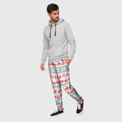 Мужские брюки 3D Новогодний пиксельный узор - фото 2