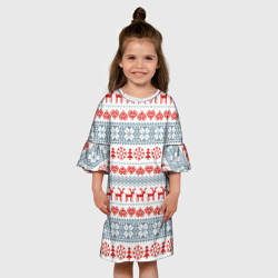 Детское платье 3D Новогодний пиксельный узор - фото 2
