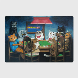 Коты из мемов играют в покер – Магнитный плакат 3Х2 с принтом купить