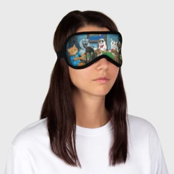Маска для сна 3D Коты из мемов играют в покер - живопись - фото 2