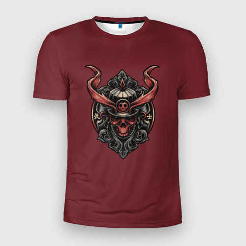 Мужская футболка 3D Slim с принтом Red Samurai, вид спереди #2