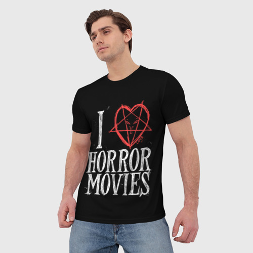 Мужская футболка 3D I Love Horror Movies, цвет 3D печать - фото 3