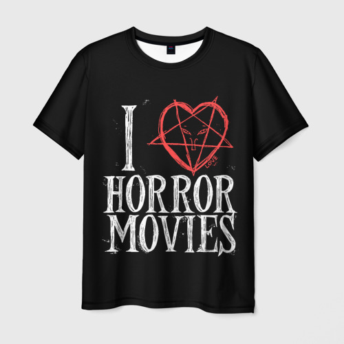 Мужская футболка 3D I Love Horror Movies, цвет 3D печать