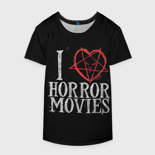 Накидка на куртку 3D I Love Horror Movies, цвет 3D печать - фото 4