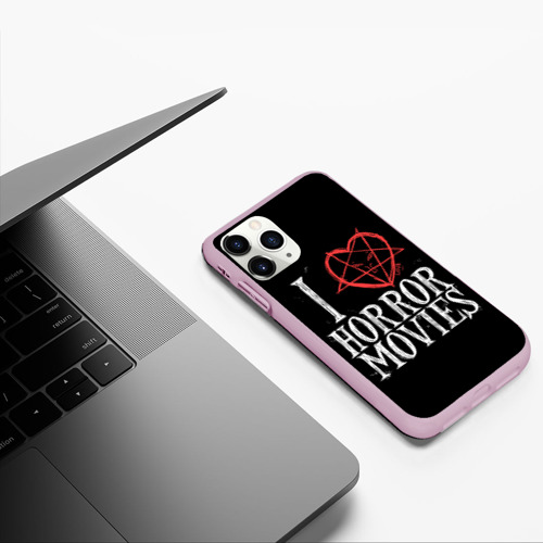 Чехол для iPhone 11 Pro матовый I Love Horror Movies, цвет розовый - фото 5