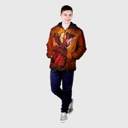 Мужская куртка 3D Огненный Ванпанчмен - фото 2