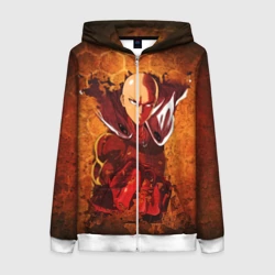Женская толстовка 3D на молнии Огненный Ванпанчмен