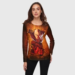 Женский лонгслив 3D Огненный Ванпанчмен - фото 2