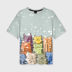 Котики – Женская футболка oversize 3D с принтом купить со скидкой в -50%