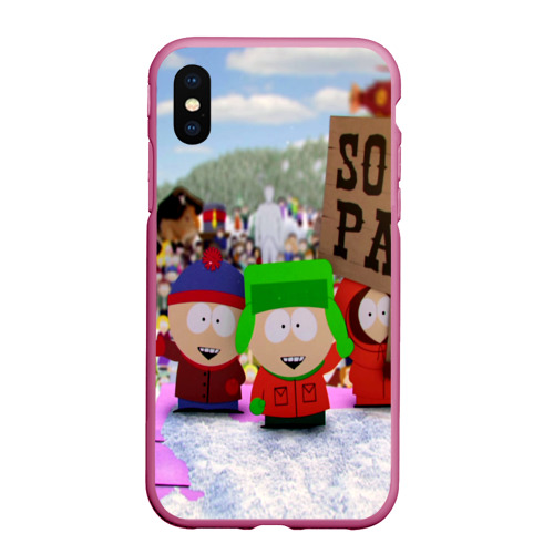 Чехол для iPhone XS Max матовый Южный Парк South Park, цвет малиновый