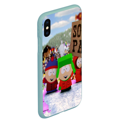 Чехол для iPhone XS Max матовый Южный Парк South Park, цвет мятный - фото 3