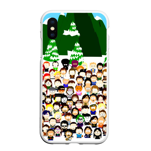 Чехол для iPhone XS Max матовый Южный Парк South Park, цвет белый