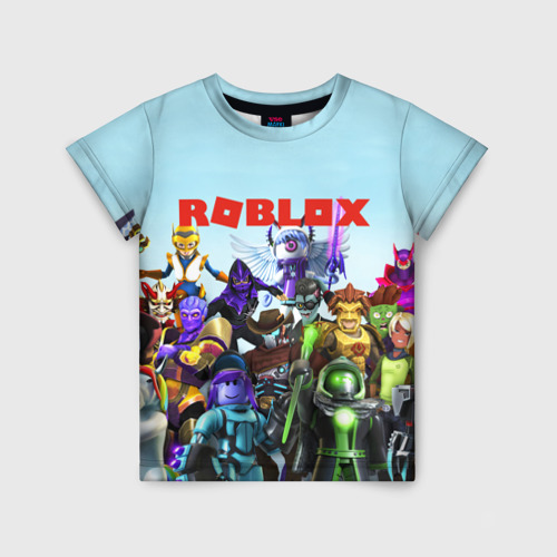 Детская футболка с принтом Roblox, вид спереди №1