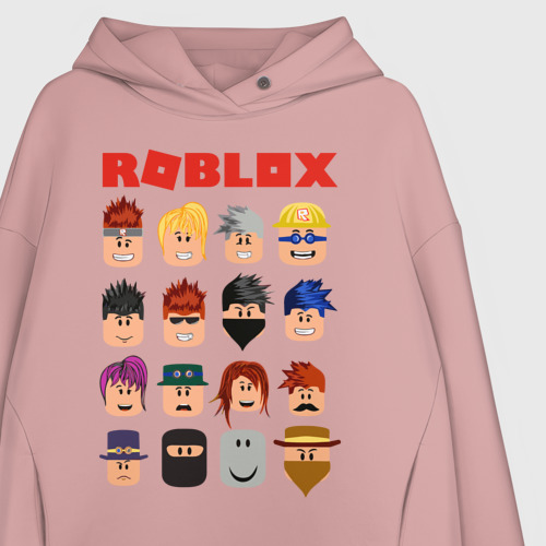 Женское худи Oversize хлопок Roblox, цвет пыльно-розовый - фото 3