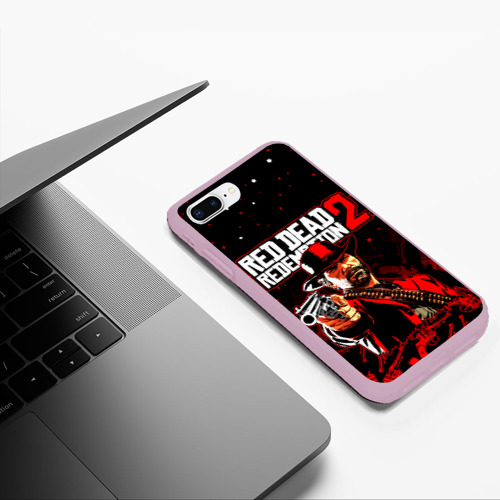 Чехол для iPhone 7Plus/8 Plus матовый Red dead Redemption 2, цвет розовый - фото 5