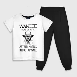 Детская пижама с белой футболкой RED DEAD REDEMPTION