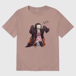 Женская футболка хлопок Oversize Nezuko ЪУЪ