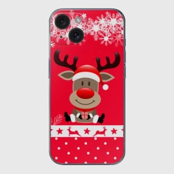 Чехол для iPhone 15 силиконовый с защитой камеры Олень с подарком