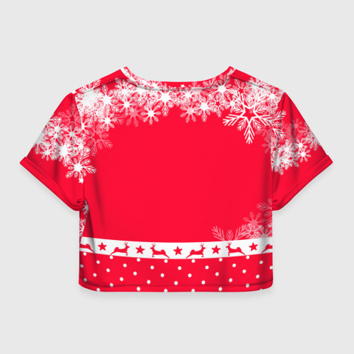 Женская футболка Crop-top 3D Олень с подарком, цвет 3D печать - фото 2