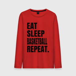 Мужской лонгслив хлопок EAT sleep basketball repeat