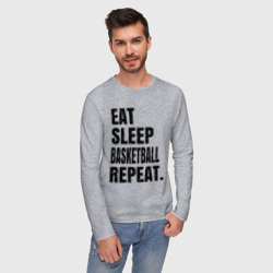 Мужской лонгслив хлопок EAT sleep basketball repeat - фото 2