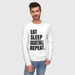 Мужской лонгслив хлопок EAT sleep basketball repeat - фото 2