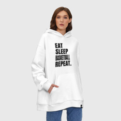 Худи SuperOversize хлопок EAT sleep basketball repeat - фото 2