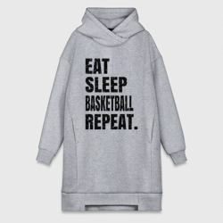 Платье-худи хлопок EAT sleep basketball repeat