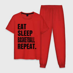 Мужская пижама хлопок EAT sleep basketball repeat