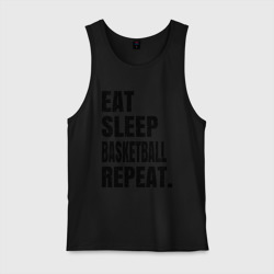 Мужская майка хлопок EAT sleep basketball repeat