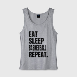 Женская майка хлопок EAT sleep basketball repeat