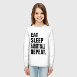 Детский лонгслив хлопок EAT sleep basketball repeat - фото 2