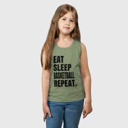 Детская майка хлопок EAT sleep basketball repeat - фото 2