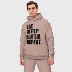 Мужской костюм oversize хлопок EAT sleep basketball repeat - фото 2