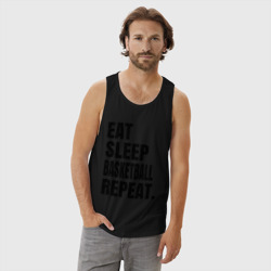 Мужская майка хлопок EAT sleep basketball repeat - фото 2