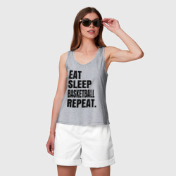 Женская майка хлопок EAT sleep basketball repeat - фото 2