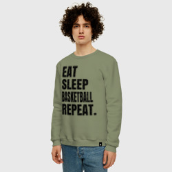 Мужской свитшот хлопок EAT sleep basketball repeat - фото 2